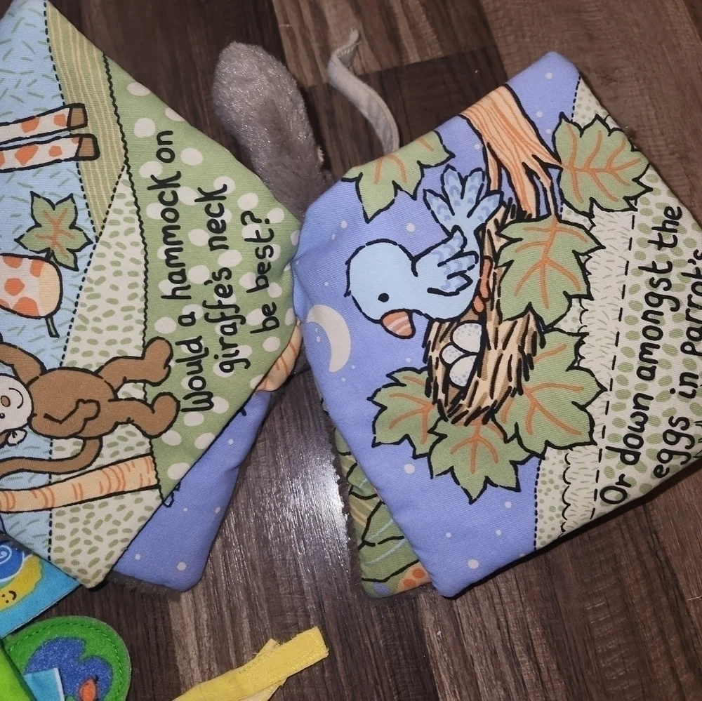 SOFT Baby Books, (3) Including 1 Jelly Cat. Perfect Infant Gift.